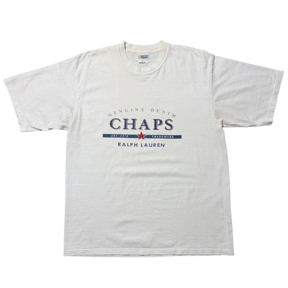 Vintage 90s Chaps Ralph Lauren Genuine Denim Logo Star Graphic T-shirt